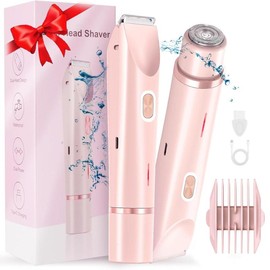 Women's Electric Trimmer, Rechargeable 2 in 1 Body and Facial Epilator Cordless Portable Shaver, Wet and Dry Personal Hair Removal Tool:_Pink_one-size