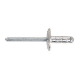 Sealey RM4827L Aluminium Multi-Grip Rivet Large Flange, 4.8mm x 27mm, Silver, Pack of 100