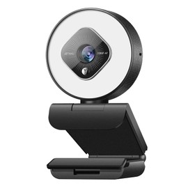 Webcam, Webcam with Light, PC Camera, Full HD, 1080P, 30FPS, Wide Angle, Built-in Microphone, Automatic Light Correction, Plug and Play, Tripod Mountable, USB/PC/Camera, Home Work, ZOOM, SKYPE, Web