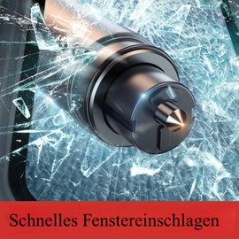 TANSAR Pack of 2 Car Emergency Hammer with Seat Belt Cutter, Emergency Hammer Car with 2 Holders, Car Safety Hammer, Black and Red