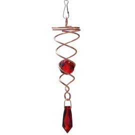 CIM Little Crystal Twister Decorative Wind Spiral Stainless Steel Copper Red Dimensions: 3 x 16 cm Includes 2 Glass Objects with Facet Cut Can be Combined as Required Includes Hooks and Nylon Cord