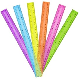 DAGONGREN 30 Pack Clear Plastic Rulers 12 Inch,Transparent Assorted Color Metric Bulk Rulers with Inches and Centimeters,Kids Ruler for School,Home,Office