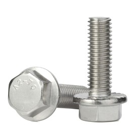 MewuDecor M8-1.25 x 25mm Flanged Screws Flange Hex Bolts, Stainless Steel 18-8 (304), Plain Finish, DIN 6921, 25 PCS