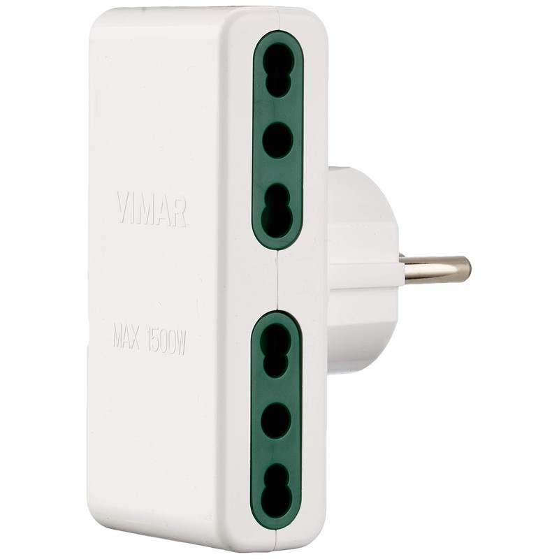 VIMAR 01166.B Power Supply Plug Schuko Piu 4 Sockets 10/16