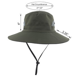 Mukeyo Sombrero de verano para mujer, de ala ancha, protección UV, plegable, para playa, pesca, senderismo, Verde ejército, Talla única