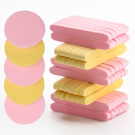 120 Pcs Facial Sponge Compressed, Luxiv Face Cleansing Sponge Estheticians Compressed Makeup Facial Sponge Round Wash Face Sponges for Women Compress Exfoliating Removal Sponge (Pink) (Yellow) (Pink+yellow)
