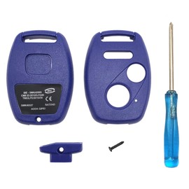 No Cutting Required 3 Buttons Key Fob Case Cover Fits for Honda Accord Civic Hybrid EX 2003-2012 CR-V Pilot EX SE 2005-2007 Pilot Civic Odyssey Ridgeline 2009-2015 Element Key Fob Shell (Blue Pack2)