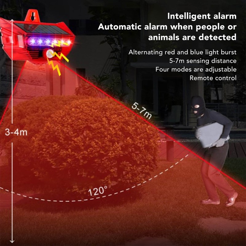 Solar Alarm Lamp Motion Sensor Security Solar Sound Alarm Siren