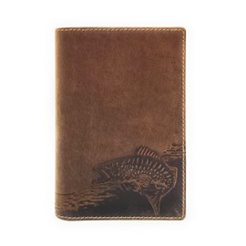 Genuine Leather Case Document Folder for Fishing Licence, Severely Disabled ID, Passport, Gun Licence, Hunting Licence, Vaccination Card etc., brown, Classic