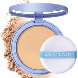 SACE LADY SACE LADY Face Powder Waterproof Sets Makeup, Controls Shine, Smooth Fine Lines for Flawless Lightweight Finish, Long Lasting Matte Compact Setting Powder Cosmetics Cruelty-free, 0.35oz (#02)