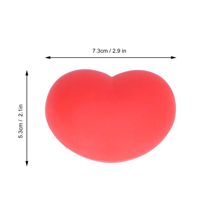 12 Pcs Heart Stress Toy Elastic Soft Simulation Rubber Red