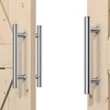 SMARTSTANDARD 12'' Push Pull Sliding Stainless Stee Barn Door Handle,