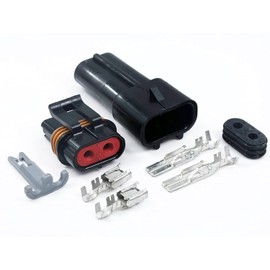 2-Pack, 46Amp (2-PIN) Metri-Pack Pull-to-SEAT Waterproof Connector Terminals and Seals 10-12 AWG