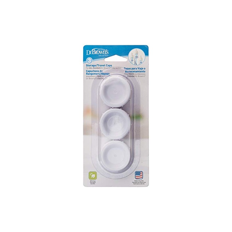Dr. Brown's Natural Flow Standard Storage Travel Caps Replacement, 6
