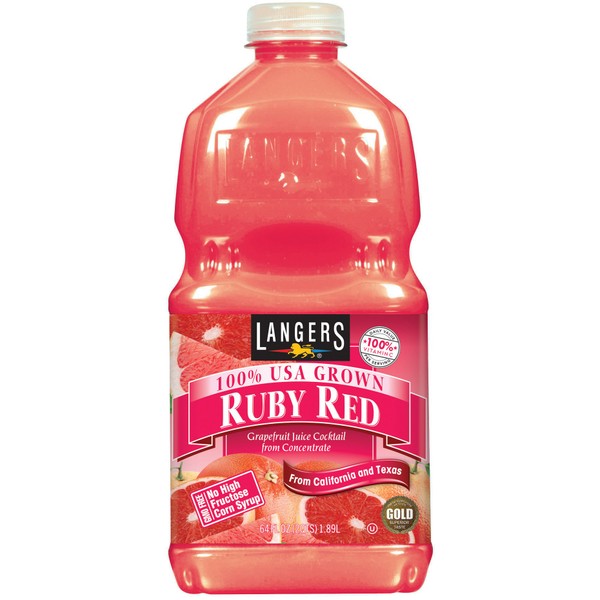 Langers Juice Cocktail, Ruby Red Grapefruit, 64 Ounce (Pack of 8)