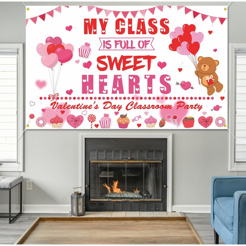My Class is Full of Sweethearts Backdrop Banner Valentine's Day
