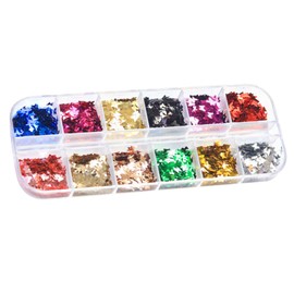 IWOWHERO DIY Nail Art Sequins for Manicure Decorative Stickers for Women for Home Nail Designs Parties and Creative Crafts