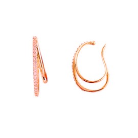 Moonstan Women's Ear Cuffs, Popular, Hypoallergenic, Set of 2, Gold, Silver, Large, Sparkle, Cute, Metal, Cubic Zirconia