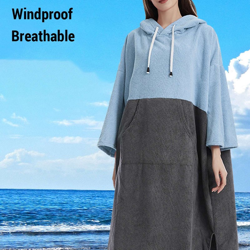 Quick Dry Bath Towels Pool Changing Robe Quick-Dry Poncho Surfing