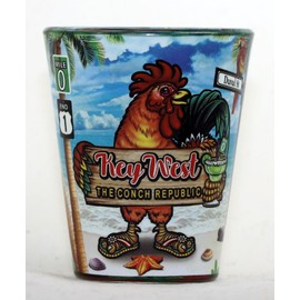 Key West Florida Rooster In-and-Out Shot glass