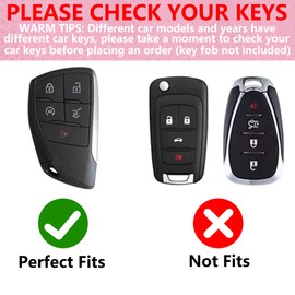 Simocky Key Fob Cover with Diamond Heart Keychain Compatible with 2021-2024 Chevy, Silver, 5 Buttons