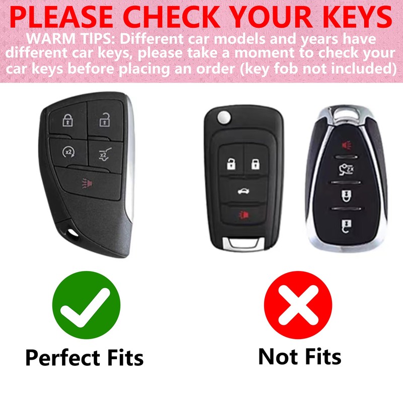 Simocky Key Fob Cover with Diamond Heart Keychain Compatible with