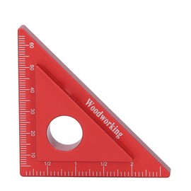45/90 Degree Aluminum Alloy Angle Ruler High Accuracy DIY Woodworking Triangular Ruler with Imperial Metric Scales for Carpenter
