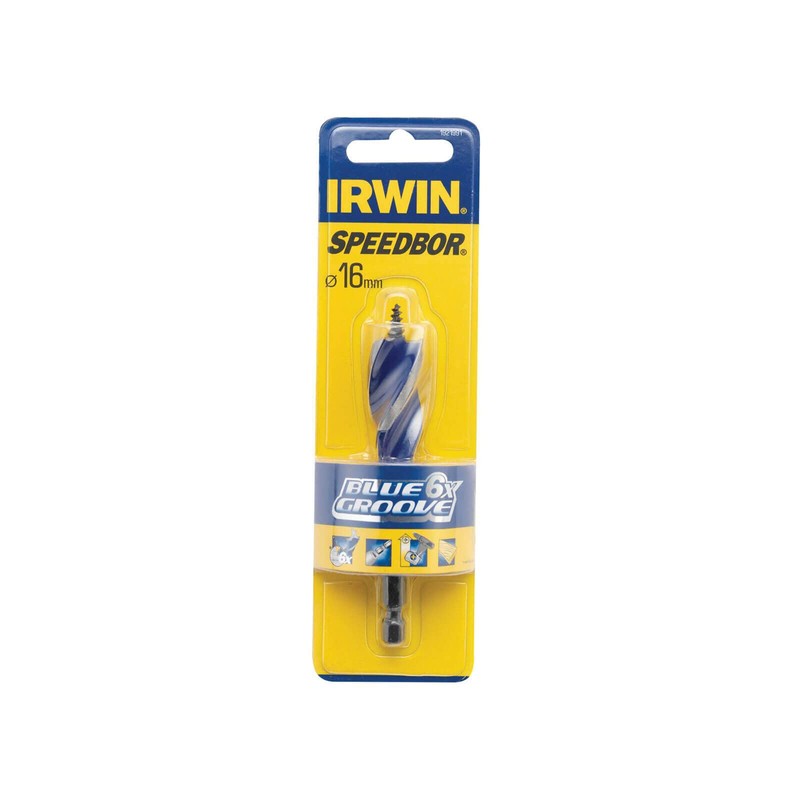 IRWIN 1921930 6X Blue Groove Stubby Wood Bit 14 mm