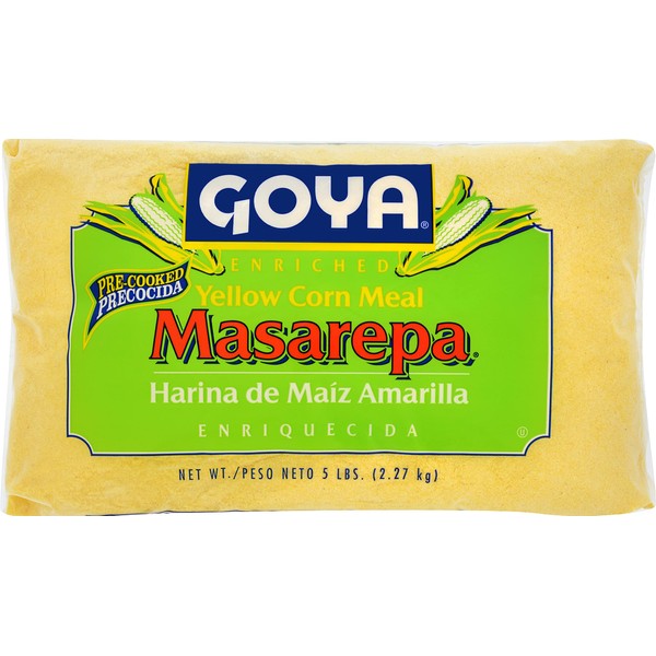 Goya Foods Masarepa Pre-Cooked Yellow Corn Meal, 5 Pound, 5 Pound (Pack of 1)
