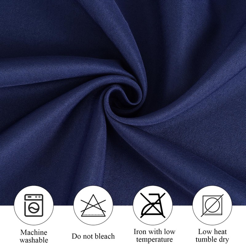 Zdada Blue Round Table Cloth, 274cm/108Inch Large Circular Table Cloths,