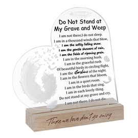 RAFIYU Sympathy Gift Memorial Gift Remembrance Gifts Those We Love Don't Go Away Acrylic Table Decorations Condolence Gift Bereavement Gifts for Loss of Loved One with Wood Stand