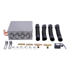 DOONARCES 12V Universal Under Dash Heater Kit for Car Truck 4 Ports Full Set Underdash Heater with Speed Switch Car Warmer Defroster Demister, Grey (4 Ports, 11 * 9 * 3.93in)
