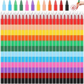 24 Piezas Pintura Costura Crayones,12 Colores Crayones de Colores Apilables, Apilables para Construcción, Regalo ideal para adolescentes y principiantes