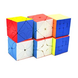 Yealvin Speed Cube Set Stickerless Puzzle Cube Bundle of Polaris Cube Maple Leaf Cube Hunyuan Skewb Cube Lucky Clover Cube Puppet Cube V1 and V2 Puzzle Toys 6Pcs