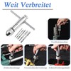 Wilsonzin T Handle Tap Wrench Ratchet, Adjustable Hand Tap Set,