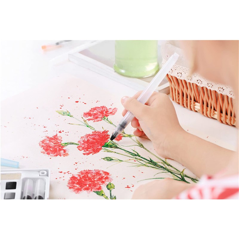 WANGCL 6 Pack Water Brush Assorted Tips Refillable Ink and