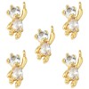 5pcs Cubic Zirconia Bear Charms 18K Gold Plated Cute Animal