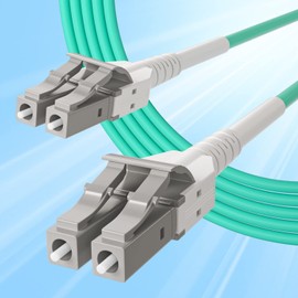 Armor Fiber Optical Jumper Cables - Uniboot LC to LC OM3 Multi-Mode Indoor Armored Duplex 50/125μm LSZH Fiber Optic Cord, 10-Meter(32.8-ft)