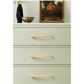 DAPANIY Gold Cabinet Handles, Cat Claws Shape Cabinet Pulls, 4 Pack Kitchen Cabinet Handles Gold Drawer Pulls for Dresser Desk Bathroom, 5 Inch (128mm) Hole Center