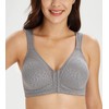 Lemorosy Women's Wirefree Jacquard Back Support Bra Full Figure Front
