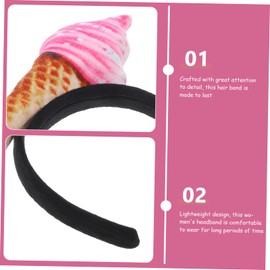 VICASKY Womens Ice Cream Headband Cute Decorative Hair Band for Makeup Face Washing Spa Everyday Use Comfortable Versatile Hair Accessory for