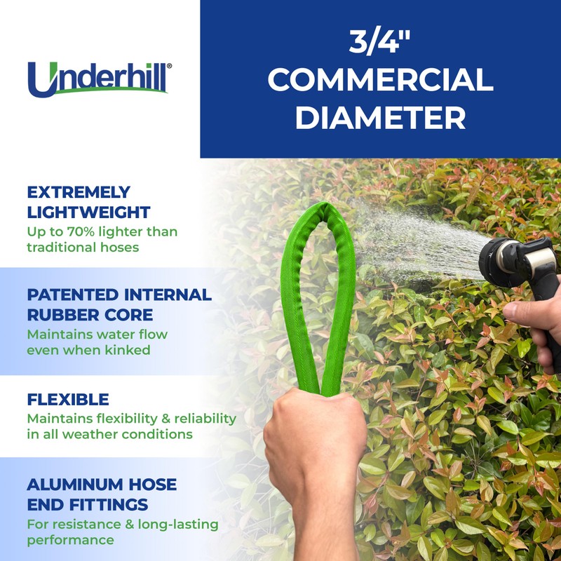 ProLine Flex Commercial Fabric Garden Hose, Flexible, Rubber Core, Lightweight,