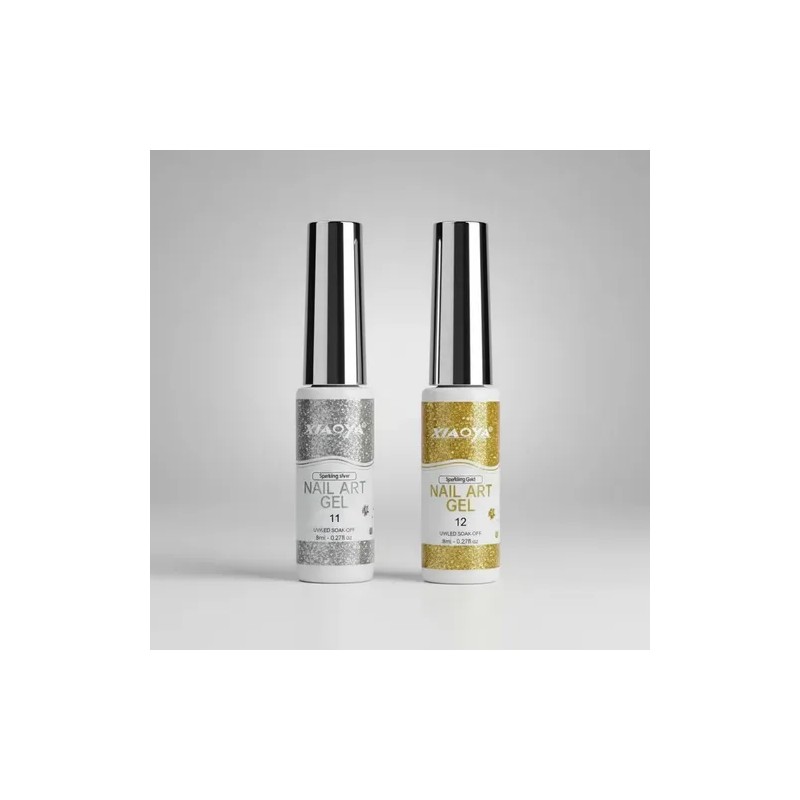 2 Pzas Esmalte Delineador Para Uñas Acrílicas Gel Glitter