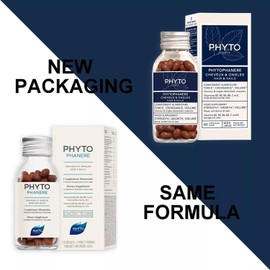 PHYTO 2x120 Capsules Phytophanere Hair and Nail Supplement, 4 Months Supply