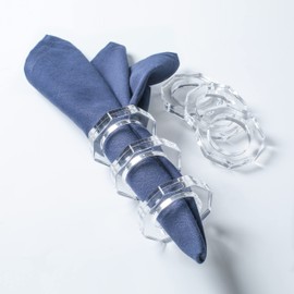 Acyralic Napkin Rings Set of 12, Decorative Serviette Ring, Beach Napkin Holders, Napkin Rings Bulk for Party Decoration, Dinning Table, Everyday, Family Gatherings - A Great Tabletop Décor