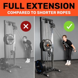 Bells of Steel Extra Long Tricep Rope Cable Attachment | Tricep Rope Attachment for Bicep and Tricep Training | Carabiner Compatible Triceps Rope, 54in Thick Rope Length