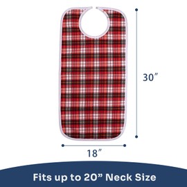 Adult Bibs, 3-Pack Washable Waterproof Clothing Protector for Men, Women, Elderly Seniors - Reusable Large Feeding Bibs