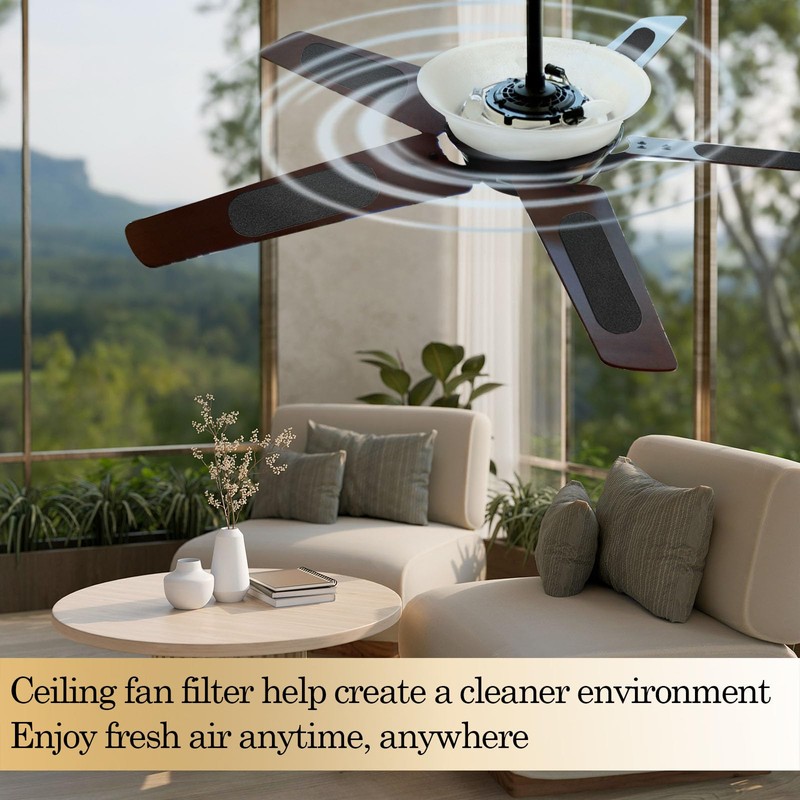 15 Pack Ceiling Fan Filters for Blades, Activated Carbon Filters,Easy