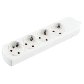 White Multiport 4 Way Power Outlet No Wire Ideal for Connecting Multiple Devices Without Mess.