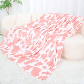 Warm Blanket Pink Strawberry Soft Twin Blanket Lightweight Bed Throw Blanket Fuzzy Plush Light Pink Couch Blankets for Bedroom Livingroom